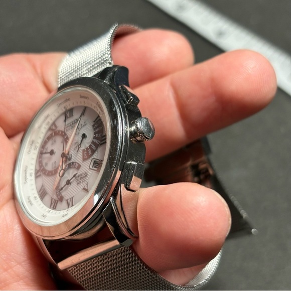 Citizen Eco-Drive Caliber 8700 Mens Stainless Steel Perpetual Calendar Working - Picture 7 of 12